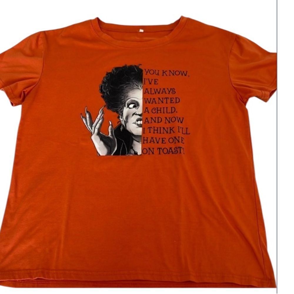Hocus Pocus size XL short sleeve orange Winifred Sanders tshirt GUC
